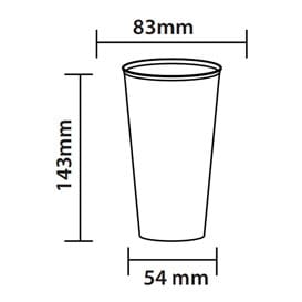 Vaso Cocktail Reutilizable Irrompible PP Transparente 470ml (525 Uds)