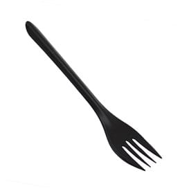 Tenedor Reutilizable PP Negro 17,5cm (25 Uds)