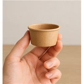 Tarrina Cartón Kraft para Salsas 75ml Ø7,3cm (1.000 Uds)