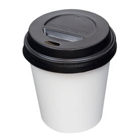 Tapa Travel con Agujero PS para Vaso Cartón Negra Ø6,2cm (100 Uds)
