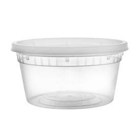 Envase de Plástico PP con Tapa Transparente “Deli Range” 370ml (240 Uds)