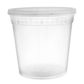 Envase de Plástico PP con Tapa Transparente “Deli Range” 710ml (40 Uds)