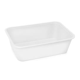 Envase Rectangular PP Blanca 750ml 17x11,5x6,4cm (25 Uds)