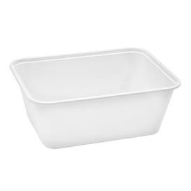 Envase Rectangular PP Blanca 1.000ml 17x11,5x8,2cm (25 Uds)