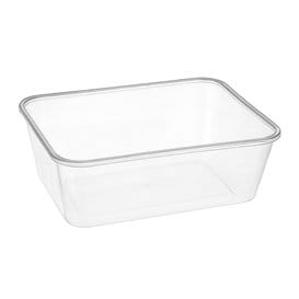 Envase Rectangular Plástico PP Transparente 750ml 17,4x11,6x5,5cm (25 Uds)