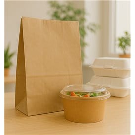 Bolsa de Papel Sin Asas Kraft 50g/m² 22+12x30cm (1.000 Uds)