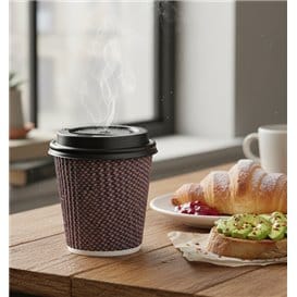Tapa Travel con Agujero PS para Vaso Cartón Negra Ø6,2cm (1.000 Uds)