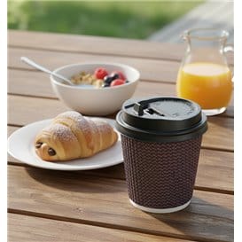 Tapa SIP de PS para Vaso Cartón Negra Ø7,3cm (50 Uds)