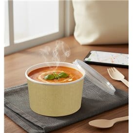 Tarrina de Cartón Kraft con Tapa PP 16 Oz/473ml (500 Uds)