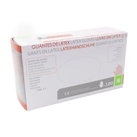Guantes de Látex sin Talco Blanco Talla M AQL 1.5 (100 Uds)