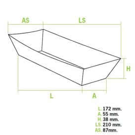 Barqueta Kraft Hot Dog 17x5,5x3,8cm (25 Uds)