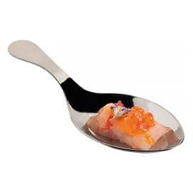 Cucharita Plastico para Salsas Plateado 10 cm 