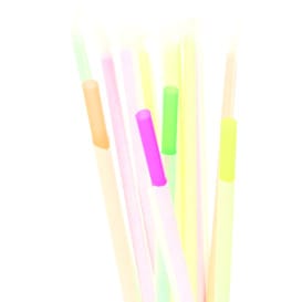 Pajita Recta Fluorescente Enfundadas Ø6mm 20cm (10000 Uds)