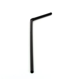Pajita de Plastico Flexible Negra Ø5mm 21cm (100 Uds)