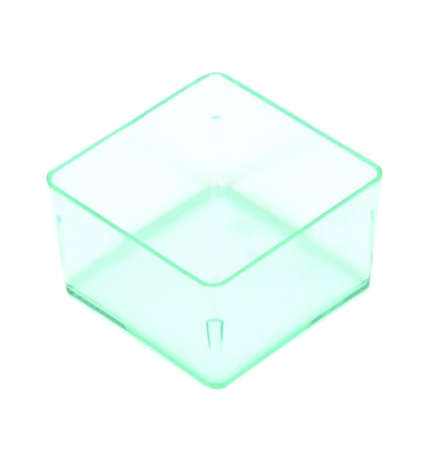 Cubo de Plastico para Salsas Verde Transp. 4,2x4,2cm Cubo de Plastico para Salsas Verde Transp. 4,2x4,2cm