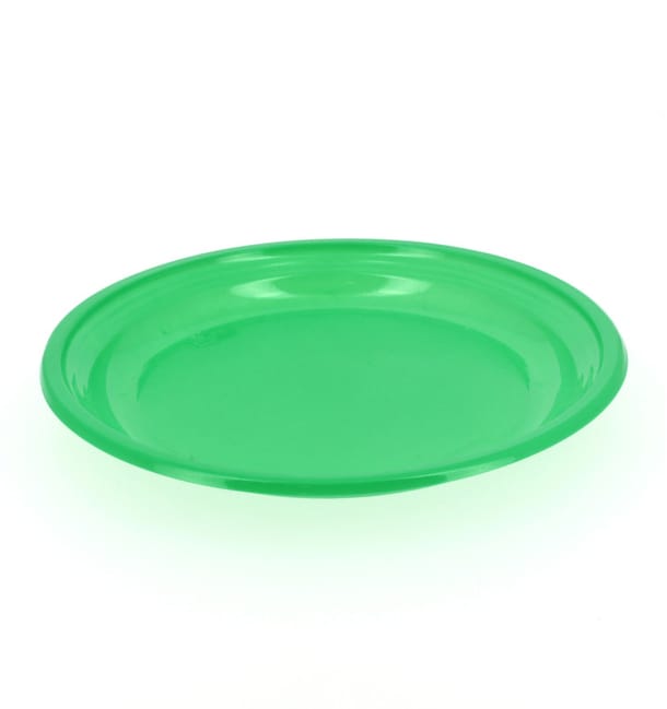 Plato de Plastico Llano Verde 205mm 