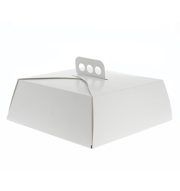 Caja de Cartón Blanca Tarta Cuadrada 34x34x10 cm Caja de Cartón Blanca Tarta Cuadrada 34x34x10 cm