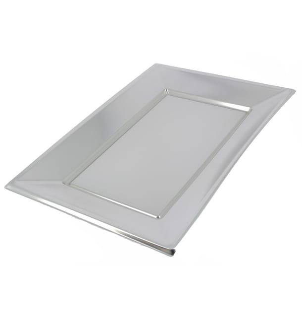 Bandeja de Plástico Plata 330x225mm Bandeja de Plástico Plata 330x225mm