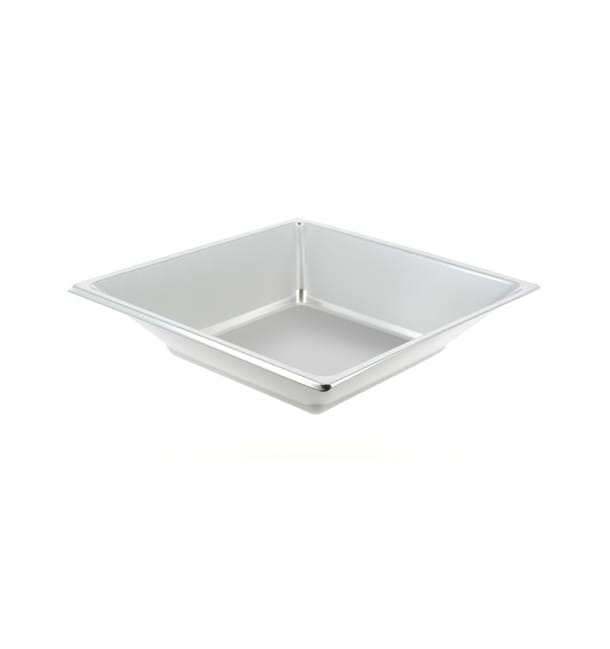 Plato de Plastico Hondo Cuadrado Plata 180mm Plato de Plastico Hondo Cuadrado Plata 180mm