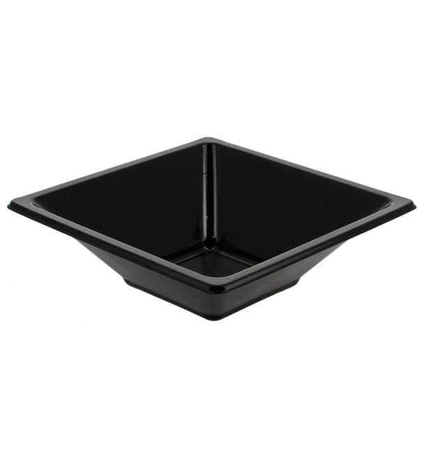Bol de Plastico Cuadrado Negro 120X120X40mm Bol de Plastico Cuadrado Negro 120X120X40mm
