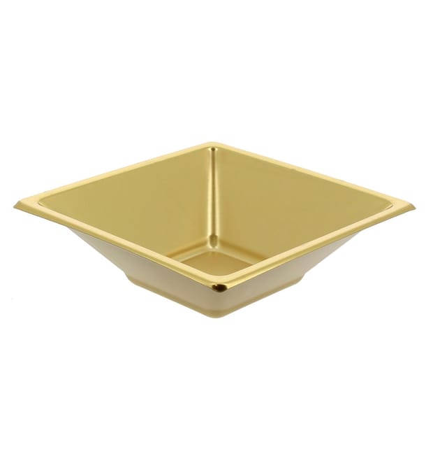 Bol de Plastico Cuadrado Oro 120x120x40mm Bol de Plastico Cuadrado Oro 120x120x40mm