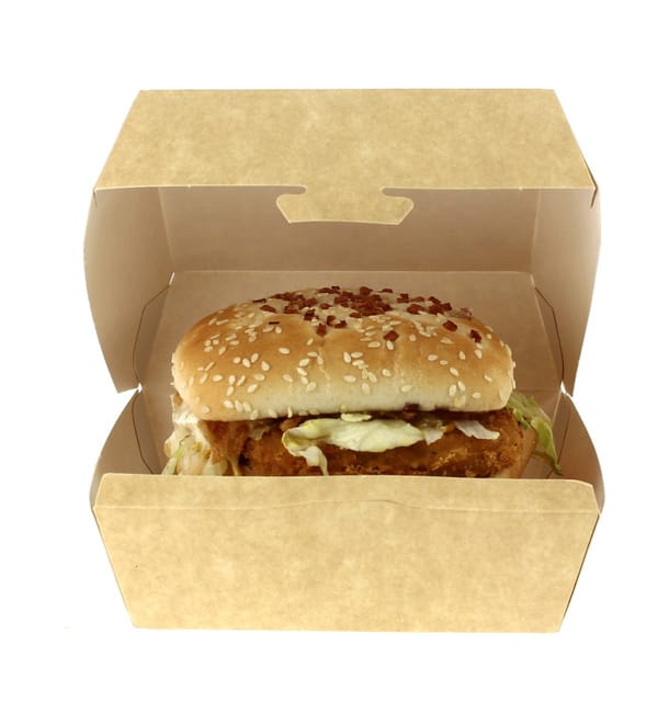 Caja Kraft para Hamburguesa XXL 15,5x15,5x8 cm Caja Kraft para Hamburguesa XXL 15,5x15,5x8 cm