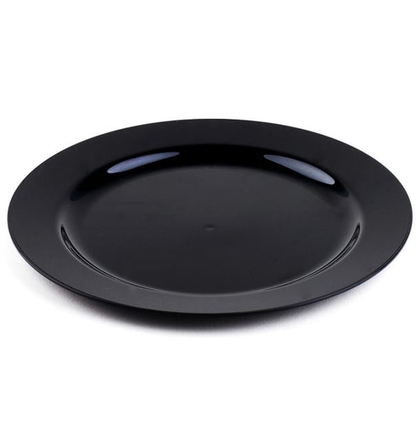 Plato Plastico Extra Rigido Negro 26cm Plato Plastico Extra Rigido Negro 26cm