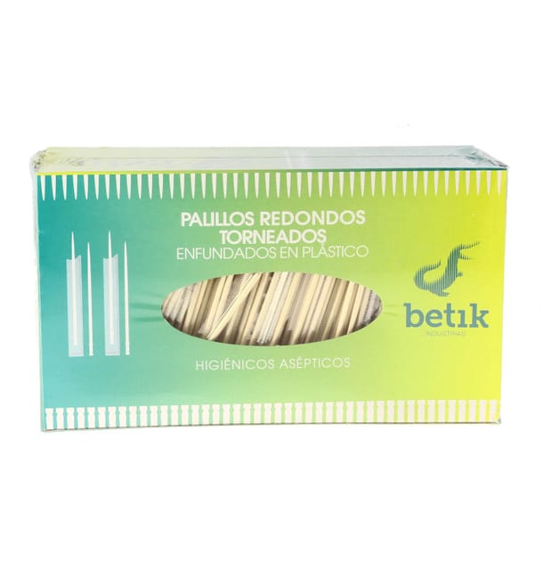 Palillos de Madera Redondo Torneado Enfundado 65mm Palillos de Madera Redondo Torneado Enfundado 65mm