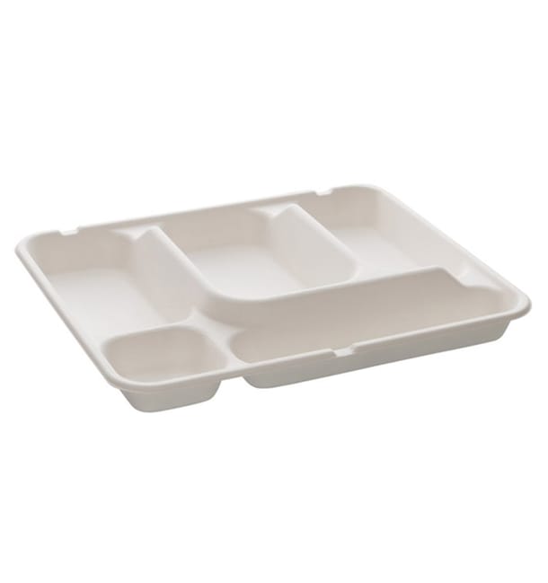Bandeja Caña de Azucar 5 Comp. 265x215x20mm (50 Uds) Bandeja Caña de Azucar 5 Comp. 265x215x20mm (50 Uds)