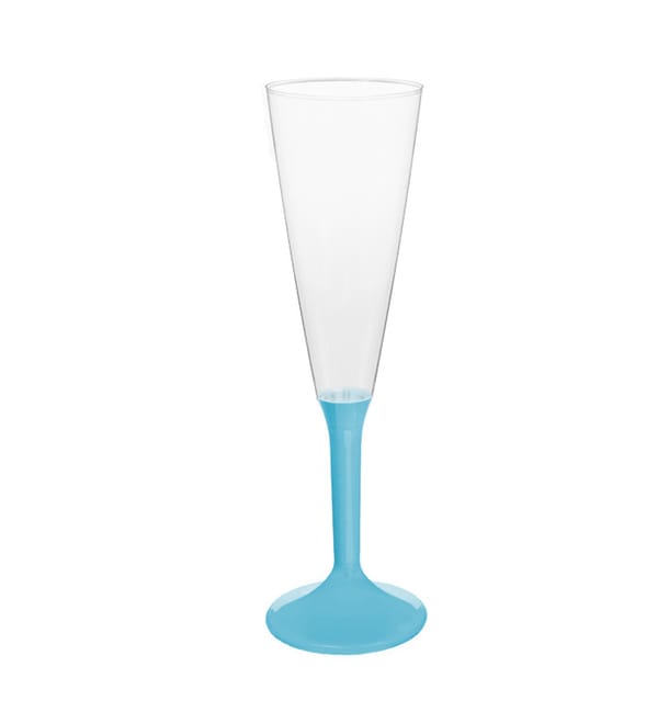 Copa de Plastico Cava con Pie Turquesa 160ml (200 Uds) Copa de Plastico Cava con Pie Turquesa 160ml (200 Uds)