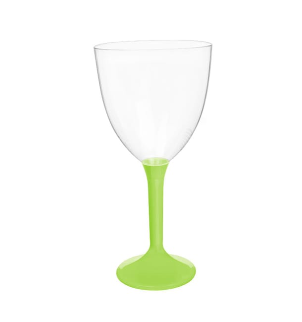 Copa de Plastico Vino con Pie Verde Lima 300ml (200 Uds) Copa de Plastico Vino con Pie Verde Lima 300ml (200 Uds)