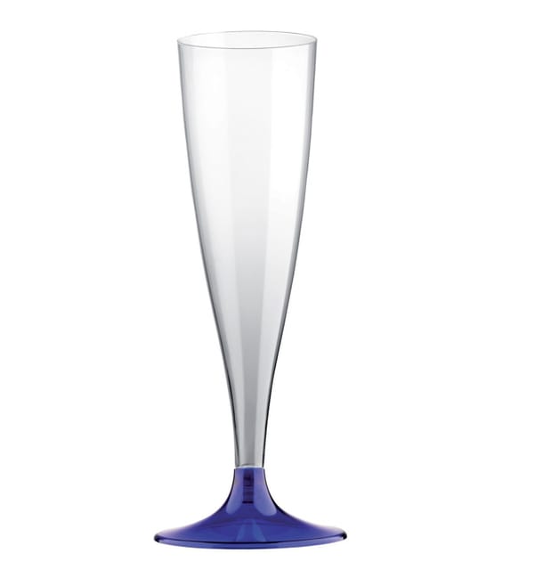 Copa de Plastico Cava con Pie Azul 140ml (200 Uds) Copa de Plastico Cava con Pie Azul 140ml (200 Uds)