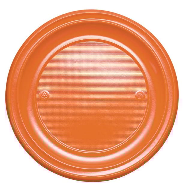 Plato de Plastico Llano Naranja PS 220 mm (30 Uds) Plato de Plastico Llano Naranja PS 220 mm (30 Uds)