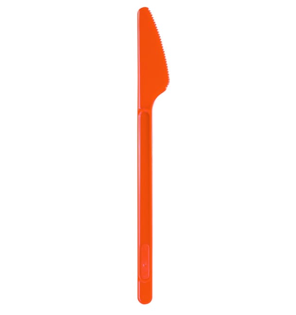 Cuchillo de Plastico Naranja PS 175mm (600 Uds) Cuchillo de Plastico Naranja PS 175mm (600 Uds)