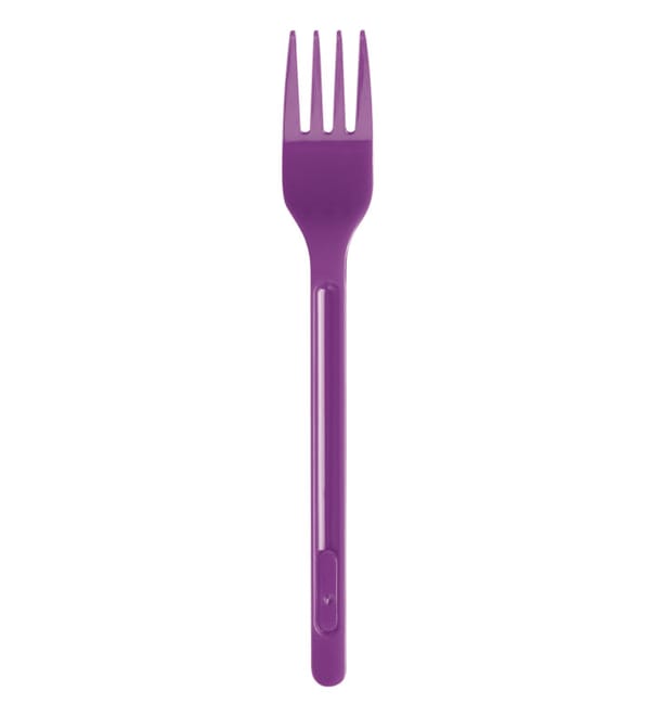 Tenedor de Plastico Violeta PS 175mm (20 Uds) Tenedor de Plastico Violeta PS 175mm (20 Uds)