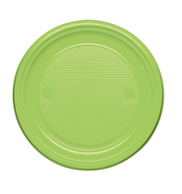 Plato de Plastico Llano Verde PS 170mm (1100 Uds)