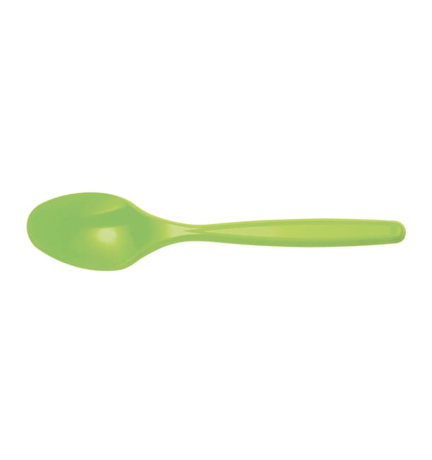 Cuchara de Plastico Verde PS 120mm (40 Uds) Cuchara de Plastico Verde PS 120mm (40 Uds)