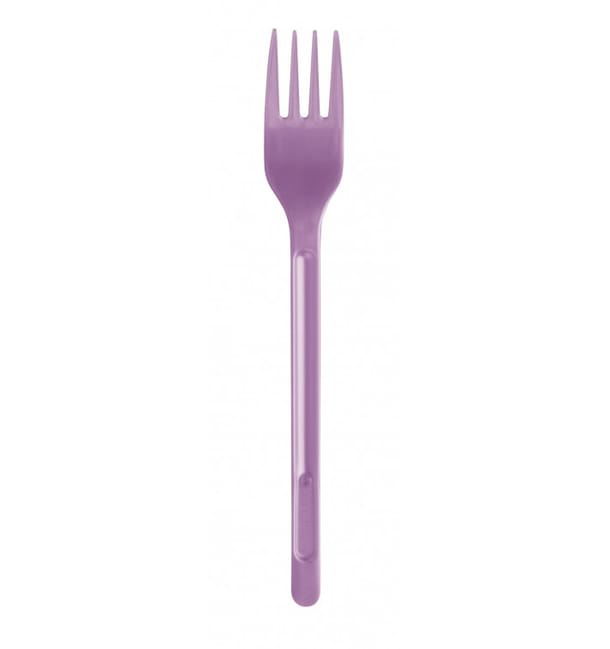 Tenedor de Plastico Violeta PS 175mm (20 Uds)