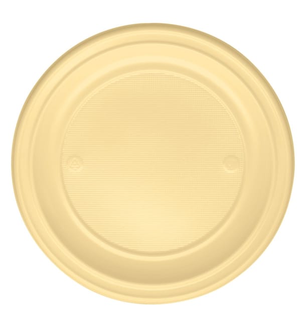 Plato de Plastico Llano Crema PS 220 mm (30 Uds) Plato de Plastico Llano Crema PS 220 mm (30 Uds)