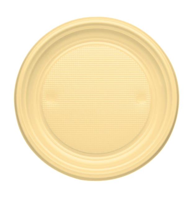 Plato de Plastico Llano Crema PS 170mm (1100 Uds) Plato de Plastico Llano Crema PS 170mm (1100 Uds)