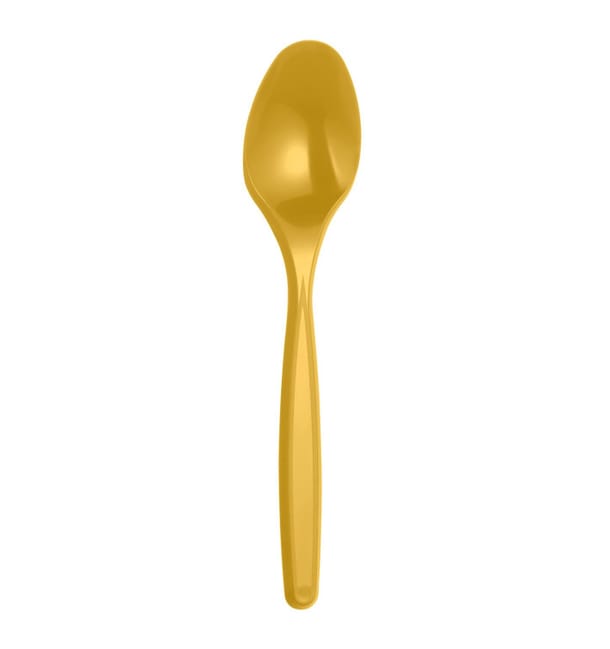Cuchara de Plastico Oro PS 120mm (40 Uds) Cuchara de Plastico Oro PS 120mm (40 Uds)