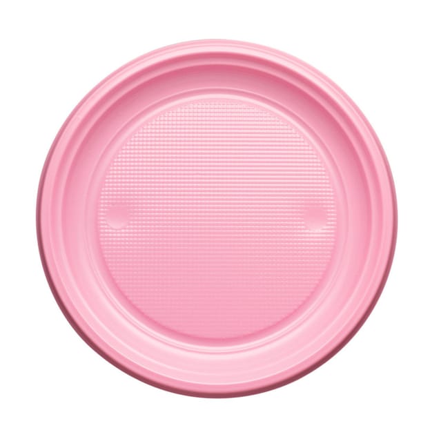 Plato de Plastico Llano Rosa PS 170mm (1100 Uds) Plato de Plastico Llano Rosa PS 170mm (1100 Uds)