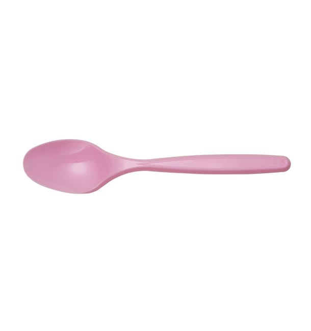 Cuchara de Plastico Rosa PS 120mm (40 Uds) Cuchara de Plastico Rosa PS 120mm (40 Uds)