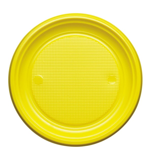 Plato de Plastico Llano Amarillo PS 170mm (1100 Uds) Plato de Plastico Llano Amarillo PS 170mm (1100 Uds)