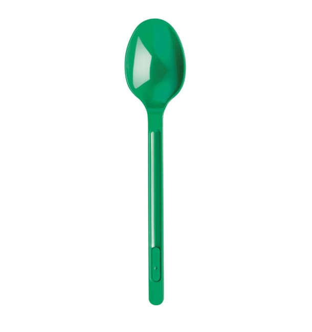 Cuchara de Plastico Verde PS 175mm (600 Uds) Cuchara de Plastico Verde PS 175mm (600 Uds)