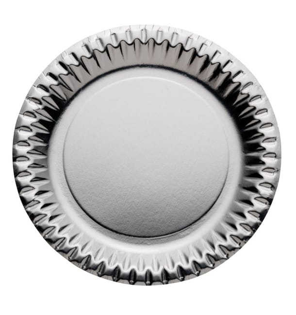 Plato de Carton Redondo Plata 230mm (10 Uds) Plato de Carton Redondo Plata 230mm (10 Uds)