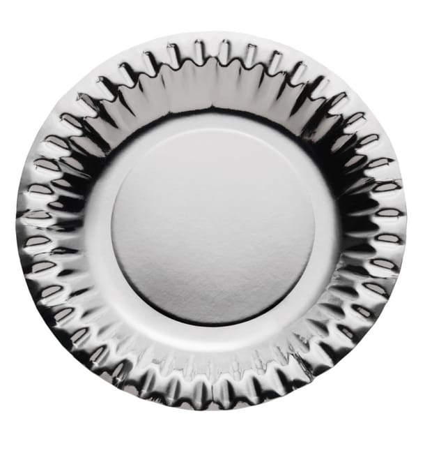 Plato de Carton Redondo Plata 180mm (10 Uds) Plato de Carton Redondo Plata 180mm (10 Uds)