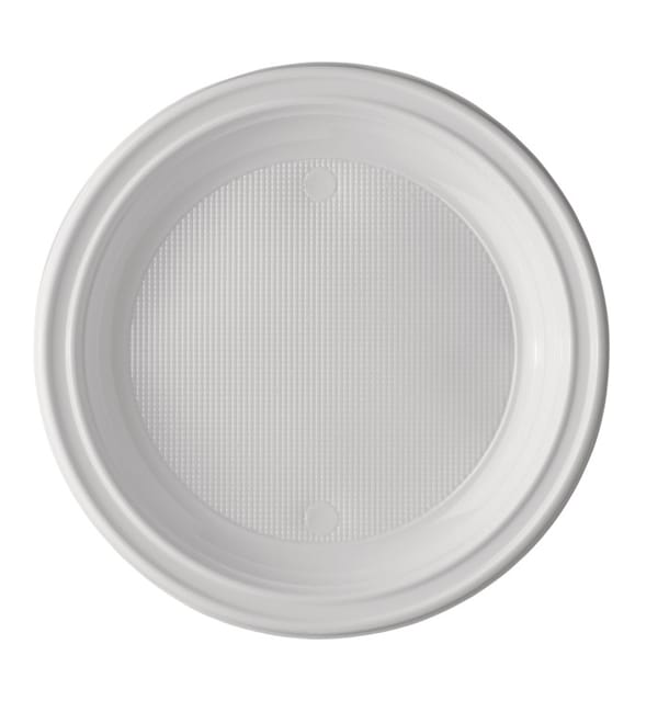 Plato de Plastico Hondo Blanco 205 mm (1000 Uds)