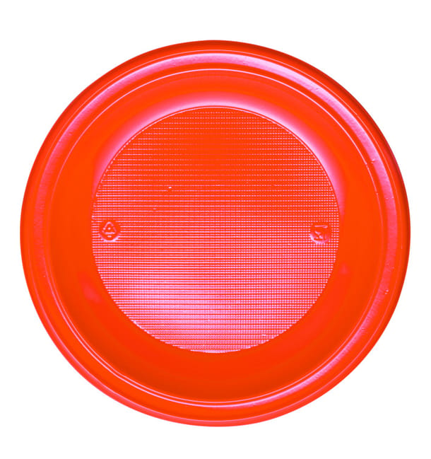 Plato de Plastico PS Hondo Naranja Ø220mm (30 Uds)