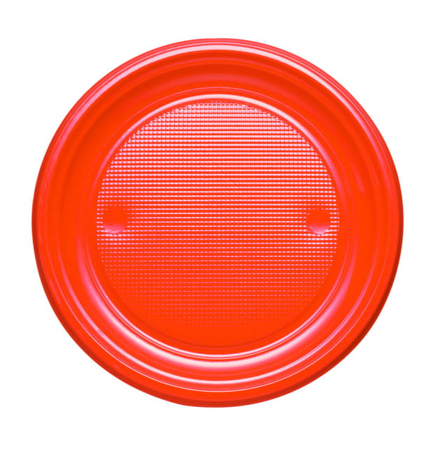 Plato de Plastico PS Llano Naranja Ø170mm (50 Uds) Plato de Plastico PS Llano Naranja Ø170mm (50 Uds)